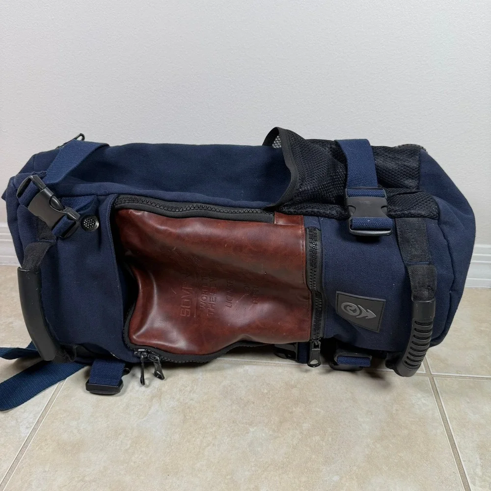 Sovrn Republic Drifter Convertible Duffle Backpack Navy Blue Utility Bag